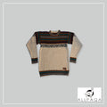 Round Neck Sweater - Beige with Pattern