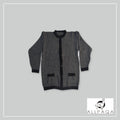 Buttoned Cardigan - Dark Gray and Black