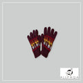 Kids Gloves - Dark Red with Alpacas