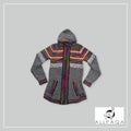 Zip-up Hoodie - Gray with colours