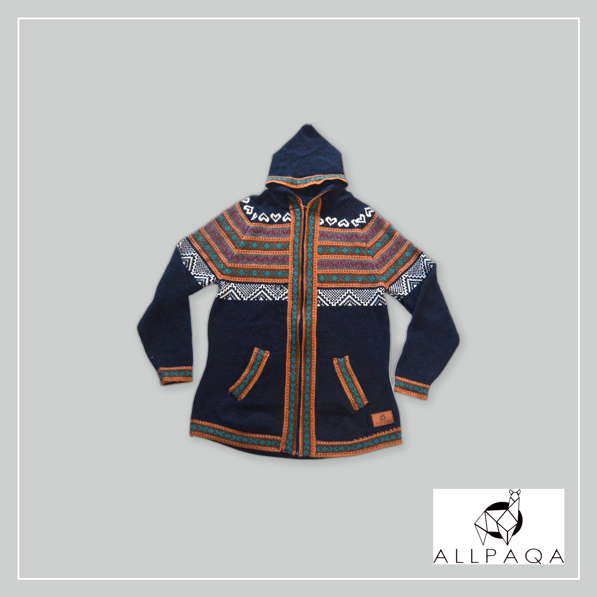 Hooded Long Cardigan - Pink Heathered and Gray