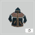 Zip-up Hoodie - Green Heathered with Black