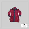 Hooded Long Cardigan - Pink Heathered and Purple