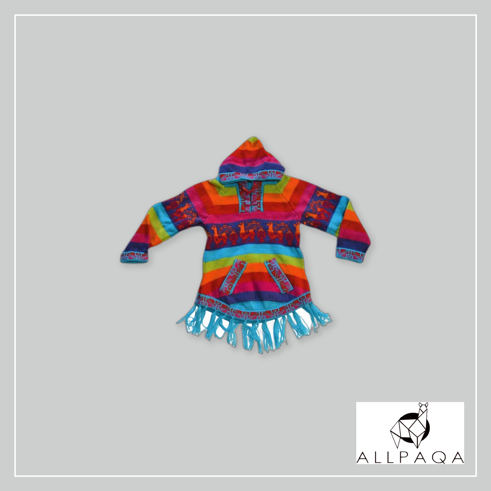 Hooded Sweater with Designs - Multicolour