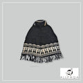 Poncho with Alpacas - Dark Gray
