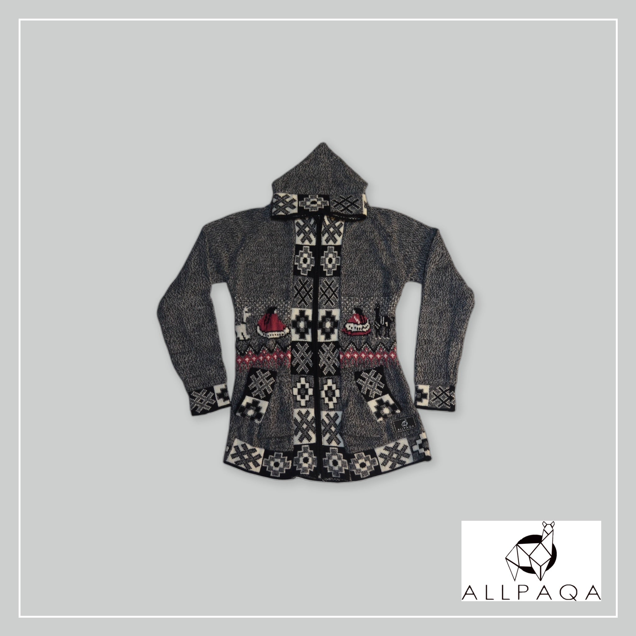 Zip-up Hoodie - Gray with Cholita