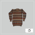 Two Tone Round Neck Sweater - Beige with Colours