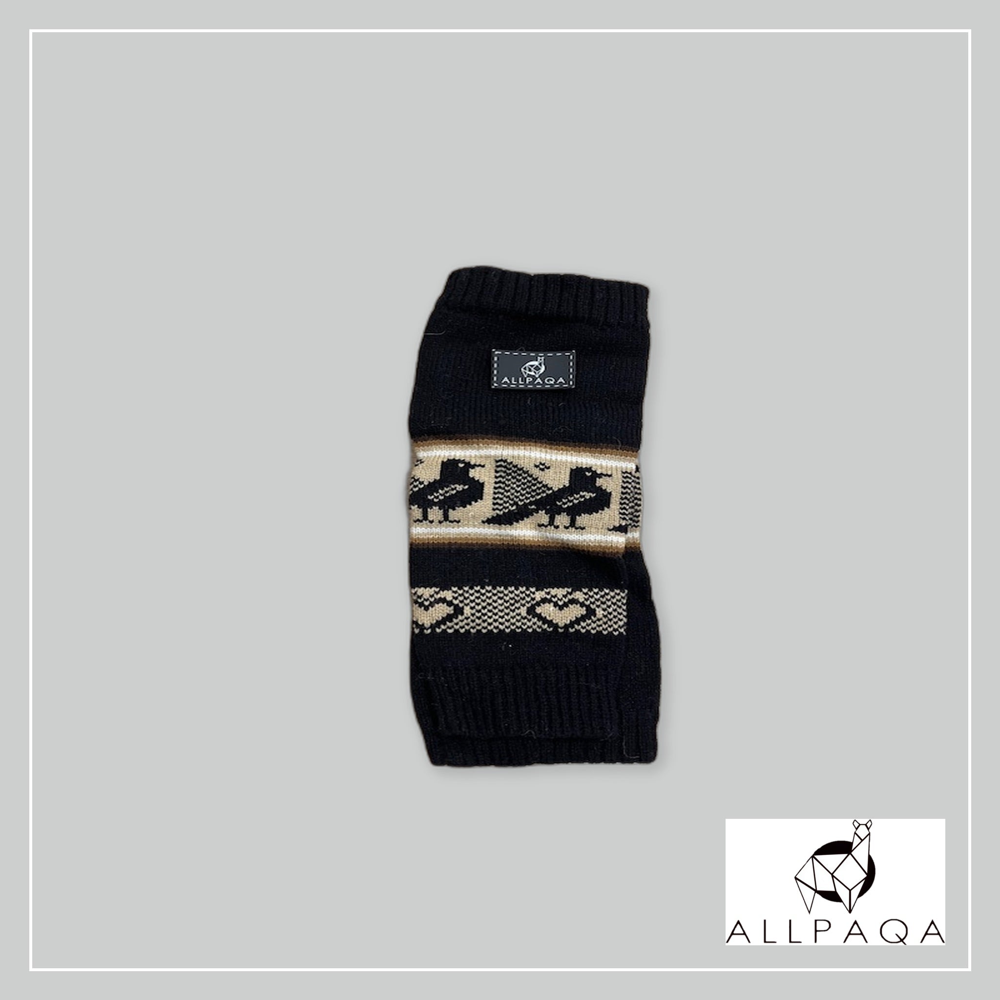Leg Warmer - Black with Birds