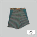 Striped and Patterned Shawl - Dark Green and Green