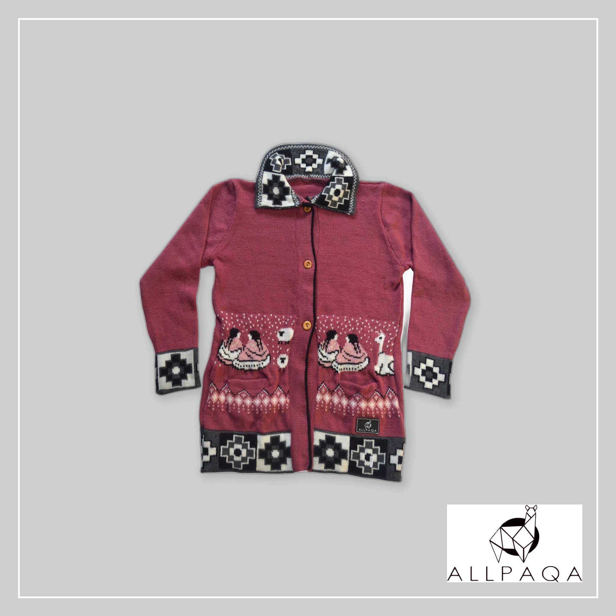 Buttoned Cardigan - Strong Pink