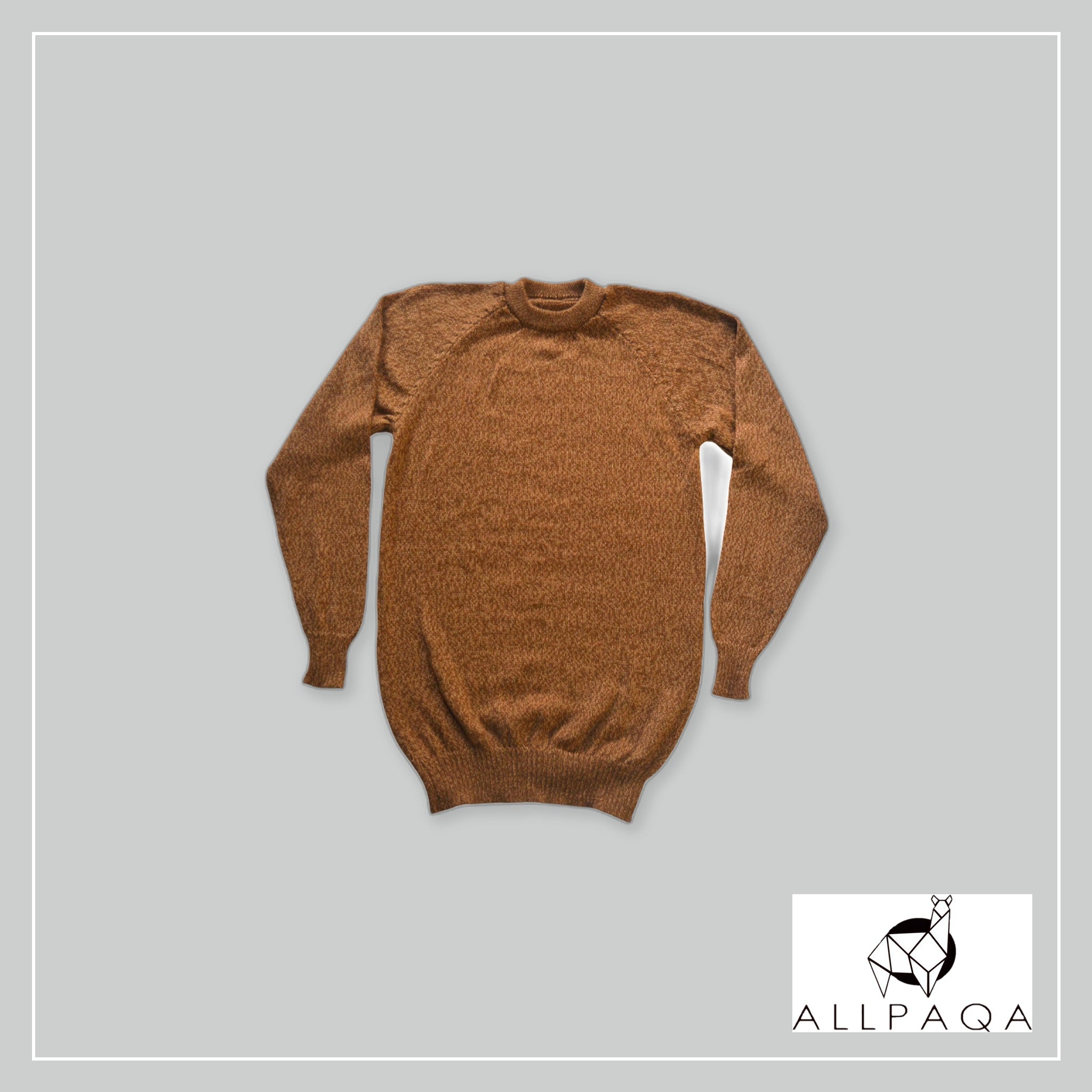 Heathered Round Neck Sweater - Light Brown