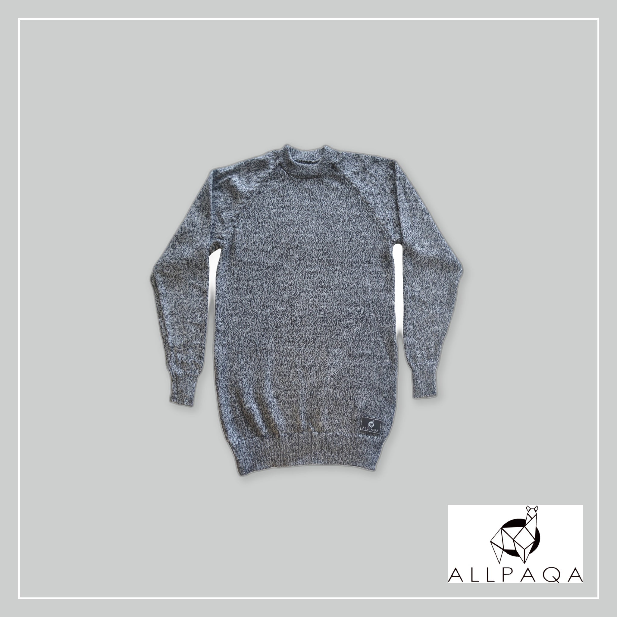 Heathered Round Neck Sweater - Light Gray