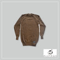 Heathered Round Neck Sweater - Dark Brown