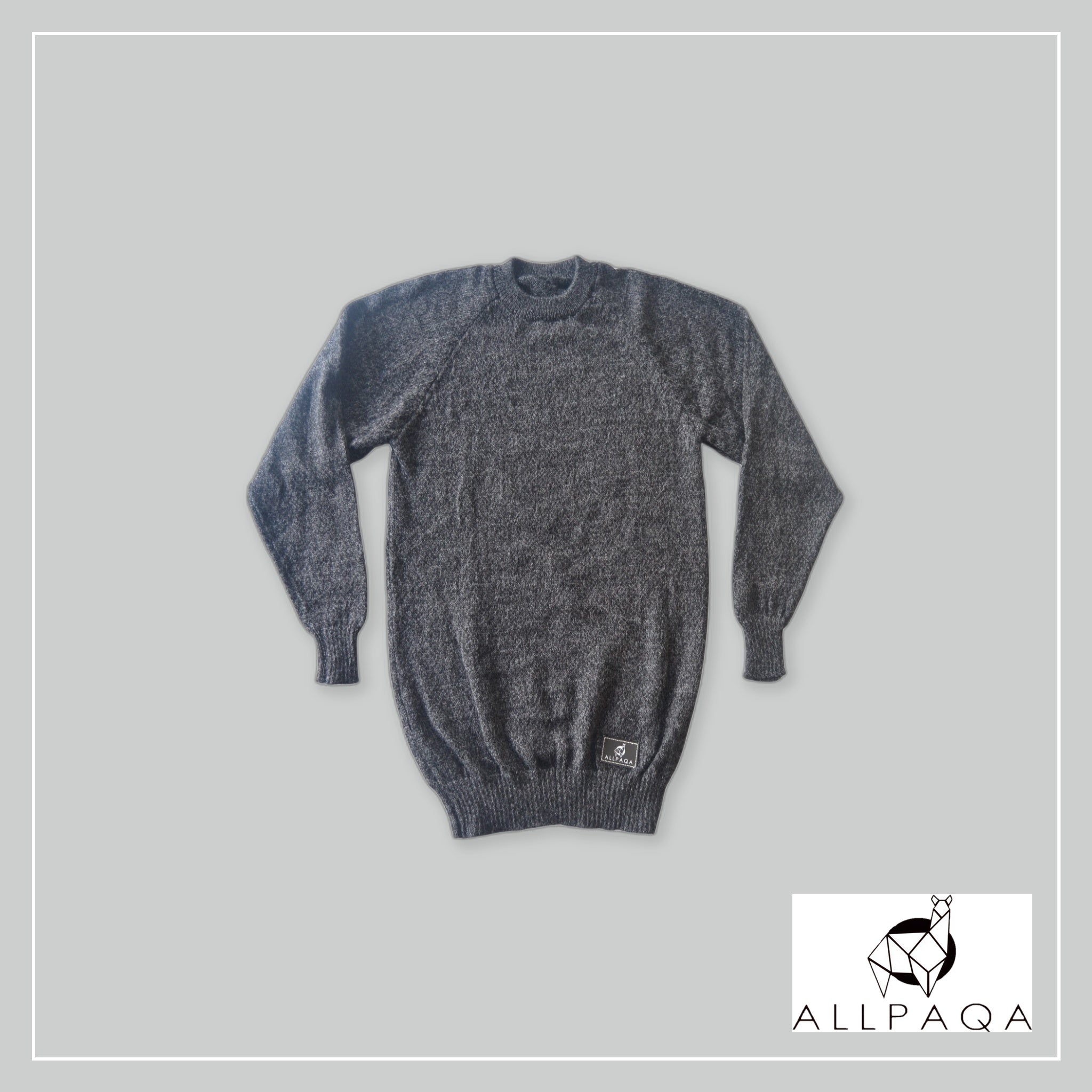 Heathered Round Neck Sweater - Dark Gray