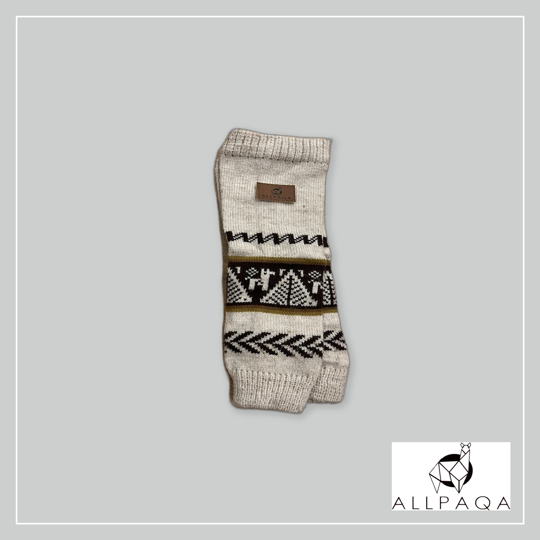 Leg Warmer - White with Alpacas