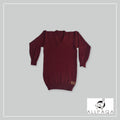 V Neck Sweater - Burgundy