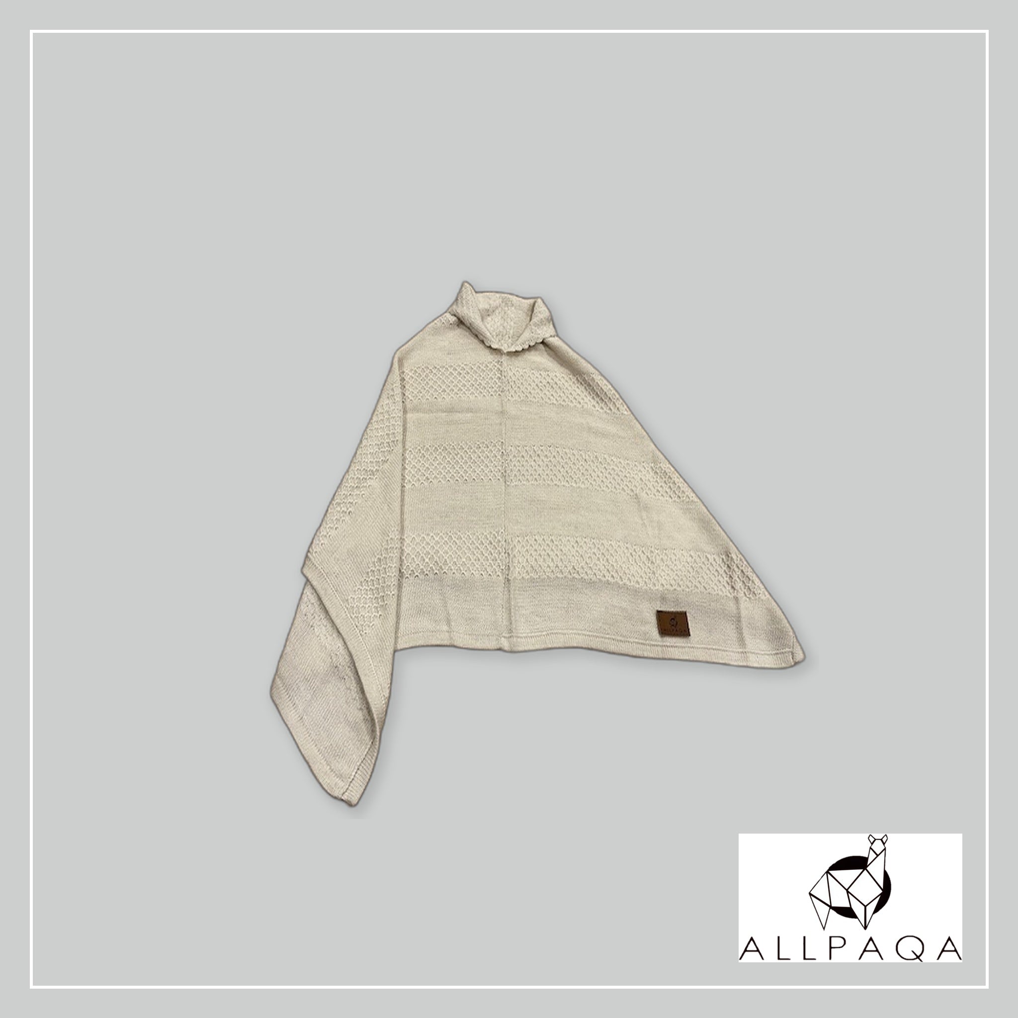 Plain Poncho - Cream