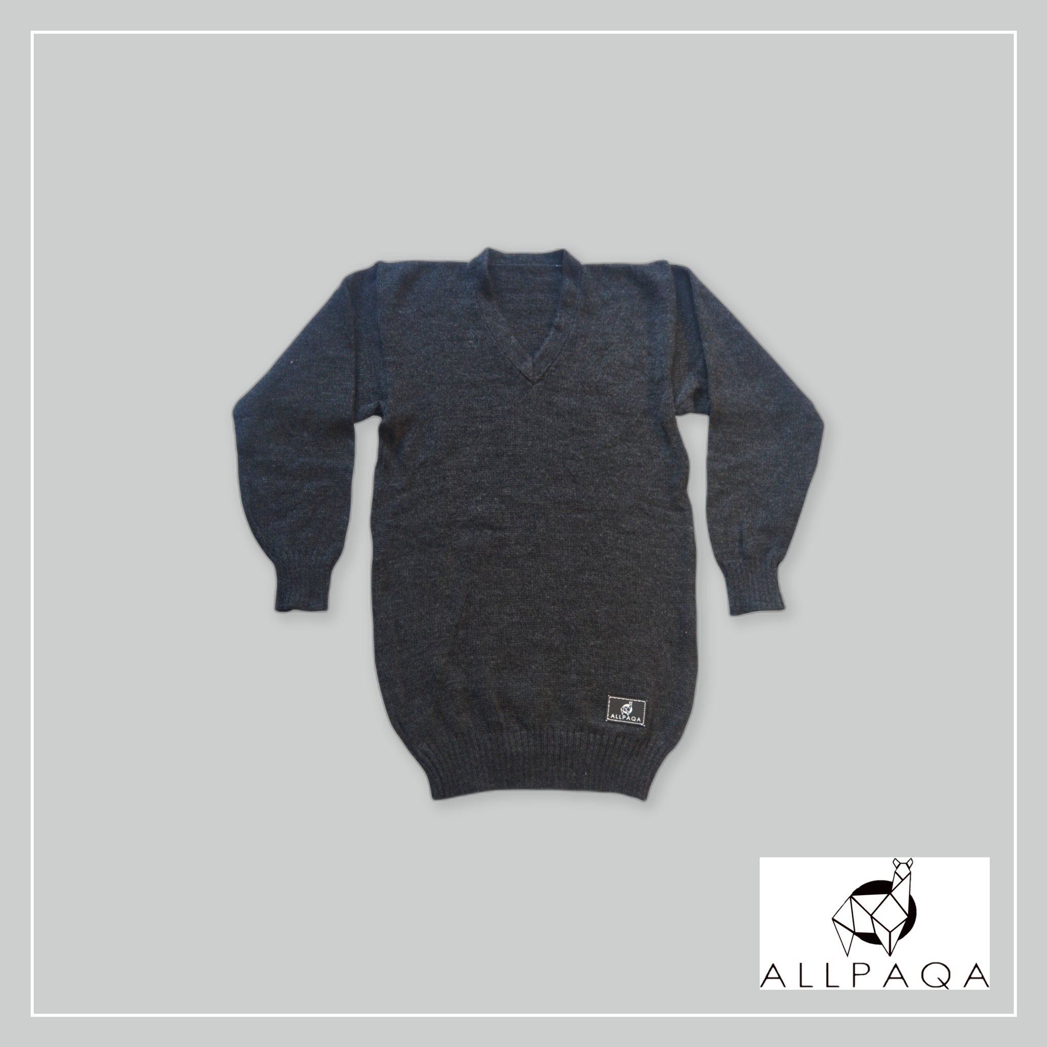 V Neck Sweater - Dark Gray