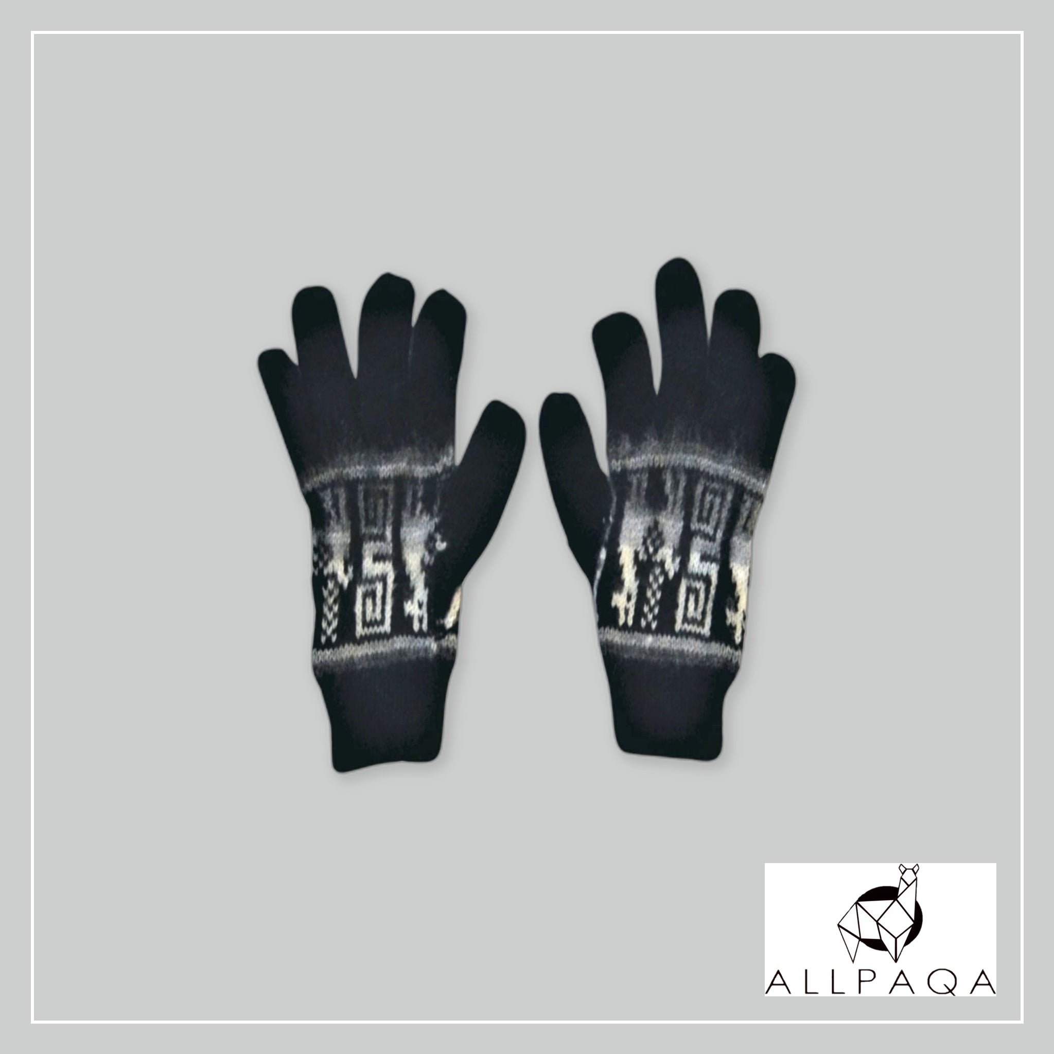 Glove with Alpacas - Black