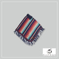 Striped Poncho - Pink-Light Blue and White