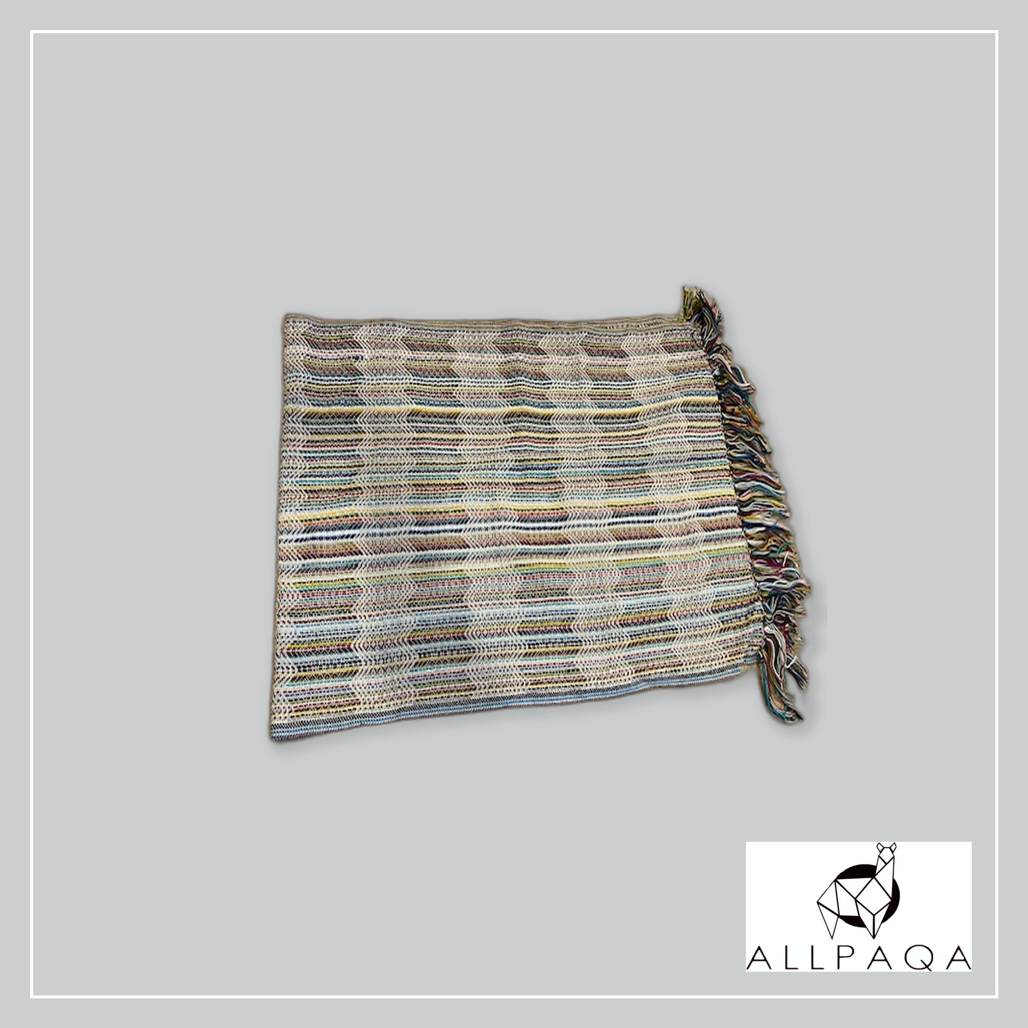 Striped and Patterned Shawl - Rainbow