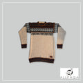 Round Neck Sweater - Beige with Alpacas