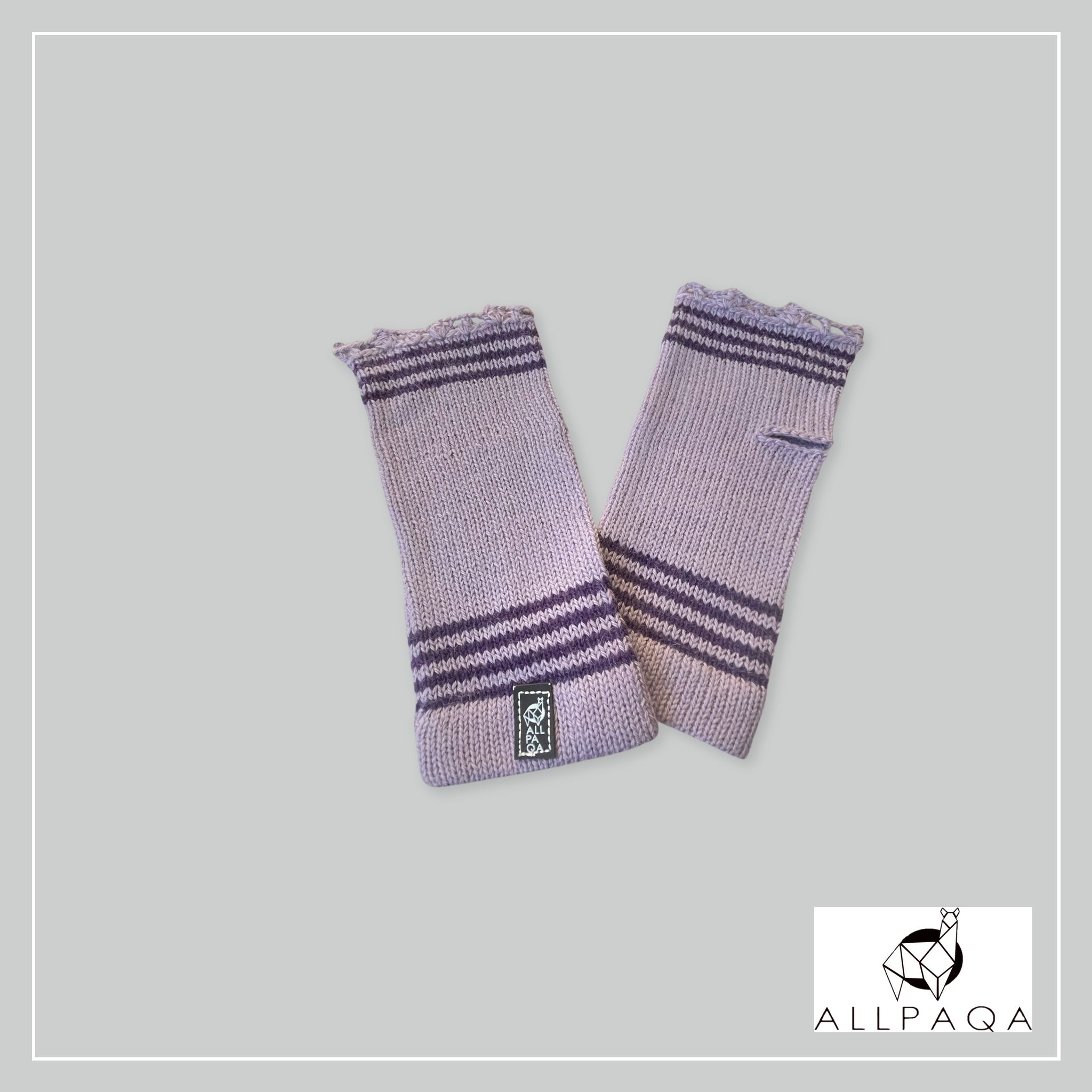 Handmade thicker alpaca fingerless gloves in natural tones