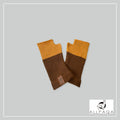 Handmade alpaca fingerless gloves in brown and orange