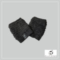 Handmade thicker alpaca fingerless gloves in dark grey