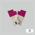 Handmade thicker alpaca fingerless gloves in brown with shades of brown