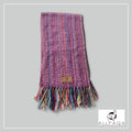 Handmade alpaca scarf in shades of pink and purple