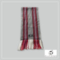 Handmade alpaca scarf in red with black and white