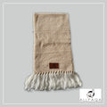 Handmade alpaca scarf in beige and white