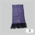 Handmade alpaca scarf in blue and black