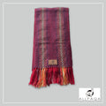 Handmade alpaca scarf in shades of red and orange