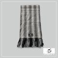 Handmade alpaca scarf in shades of grey and black