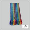 Handmade alpaca scarf in rainbow colours