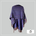 Handmade alpaca shawl in dark blue