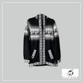 Zip-up hoodie - Black with gray and white