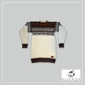 Round Neck Sweater - White with Alpacas