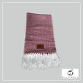 Handmade alpaca scarf in Pink and white