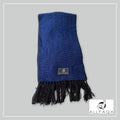Handmade alpaca scarf in Dark blue and black