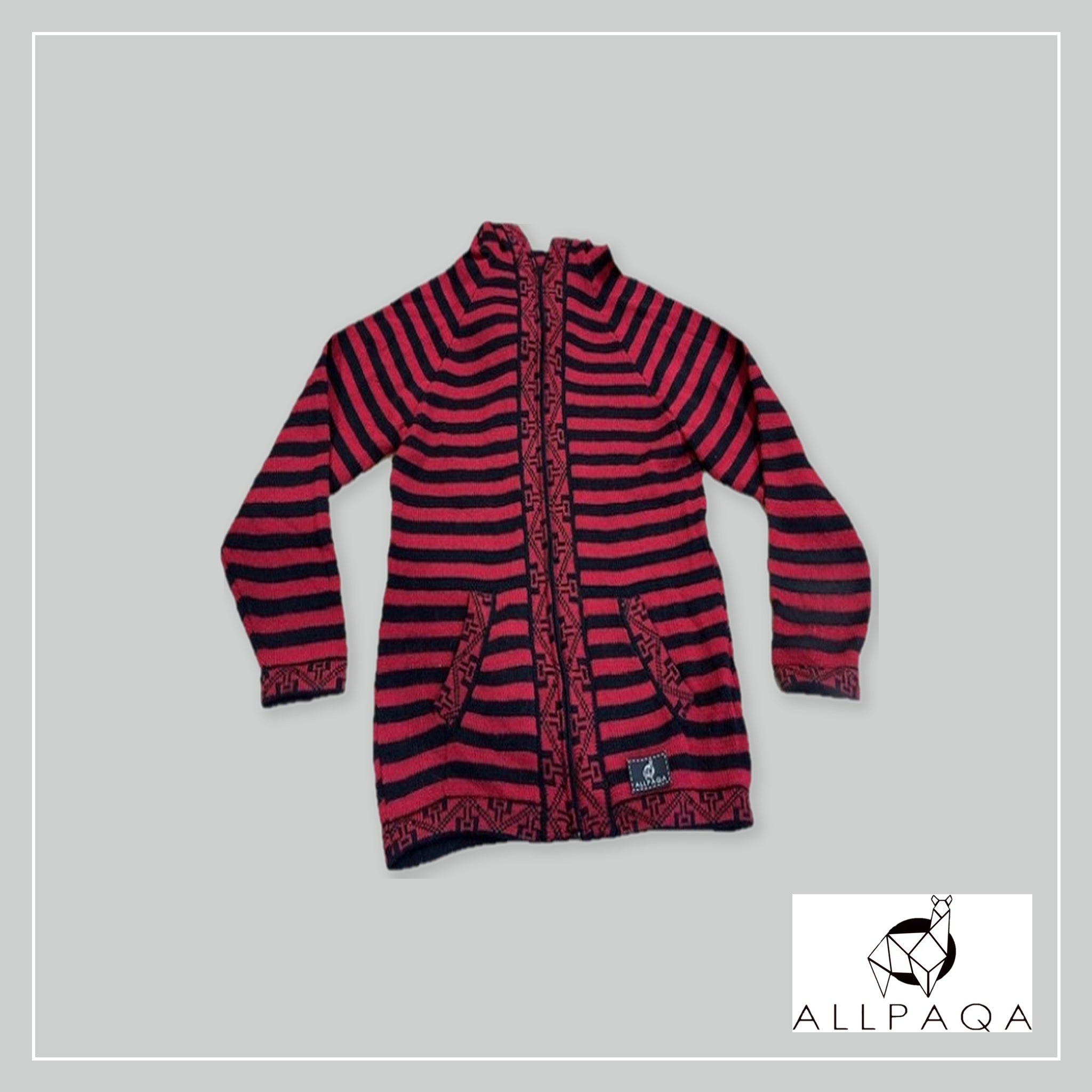 Zip-up Hoodie - Red and Black