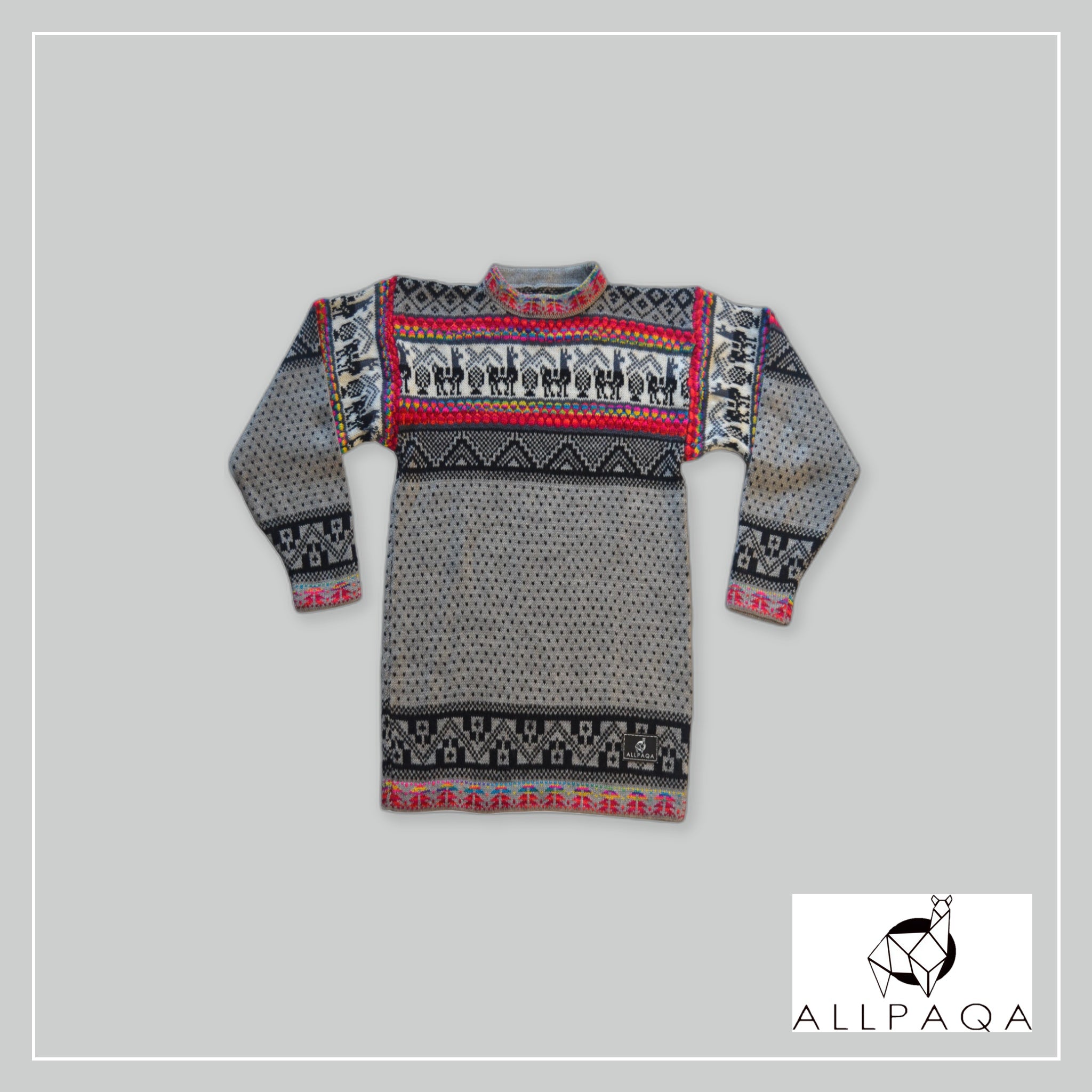 Round Neck Sweater - Multicolour Gray