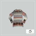 Brushed Flowers Sweater - Pink and White Gradient