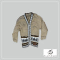 Kids Buttoned Cardigan - Cream with Alpacas