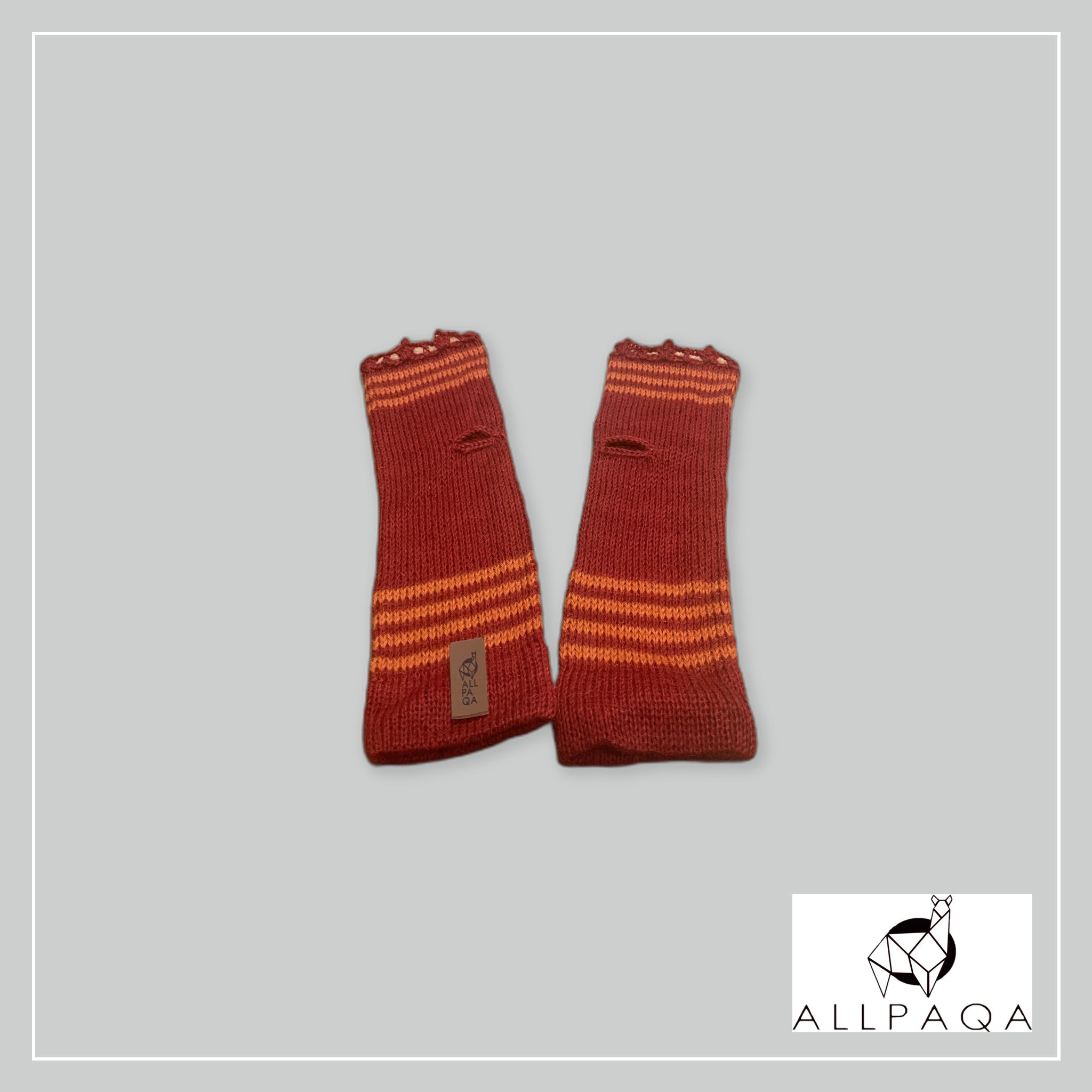 Fingerless glove - Red and orange