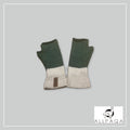 Fingerless glove - Green and cream