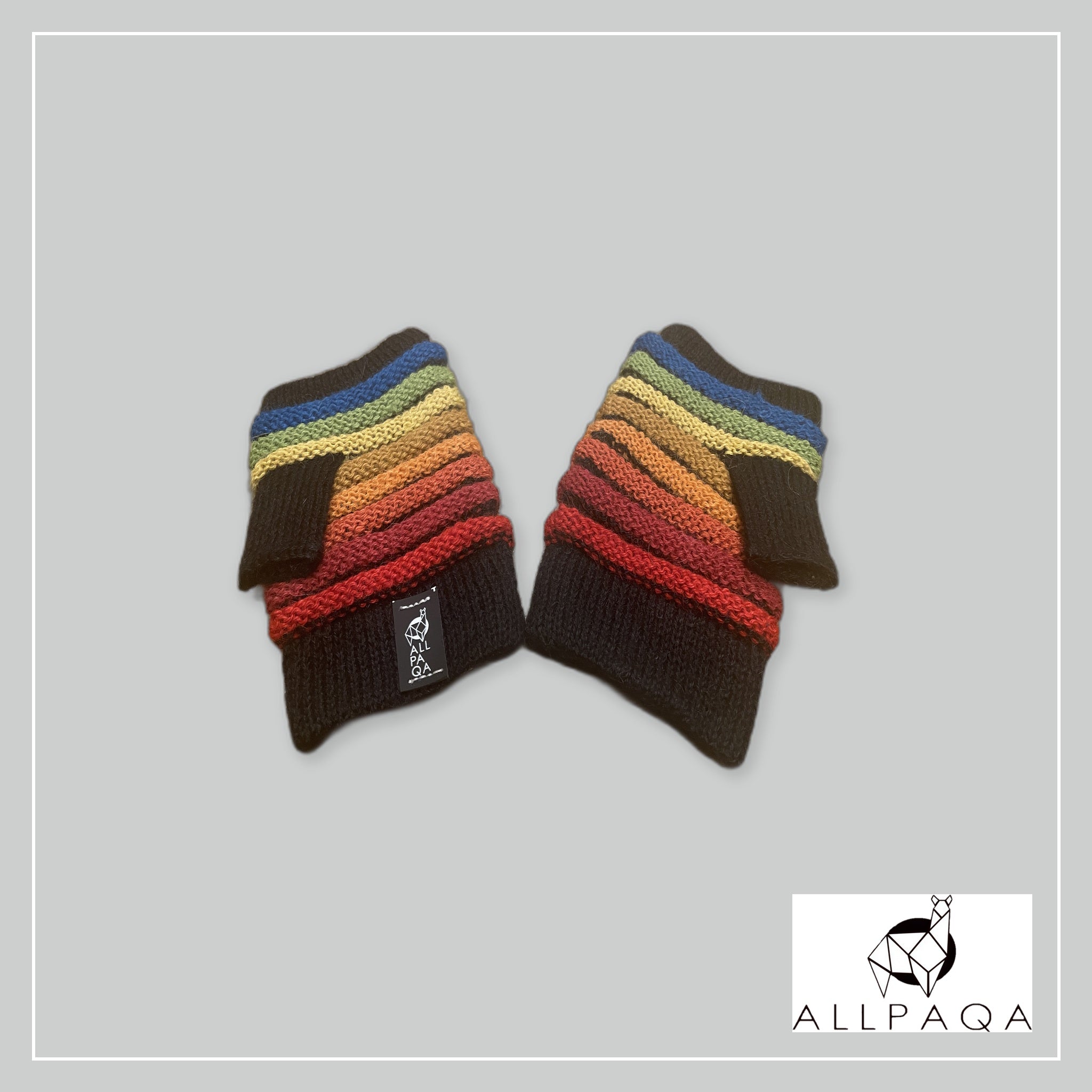 Fingerless glove (thicker) - Rainbow