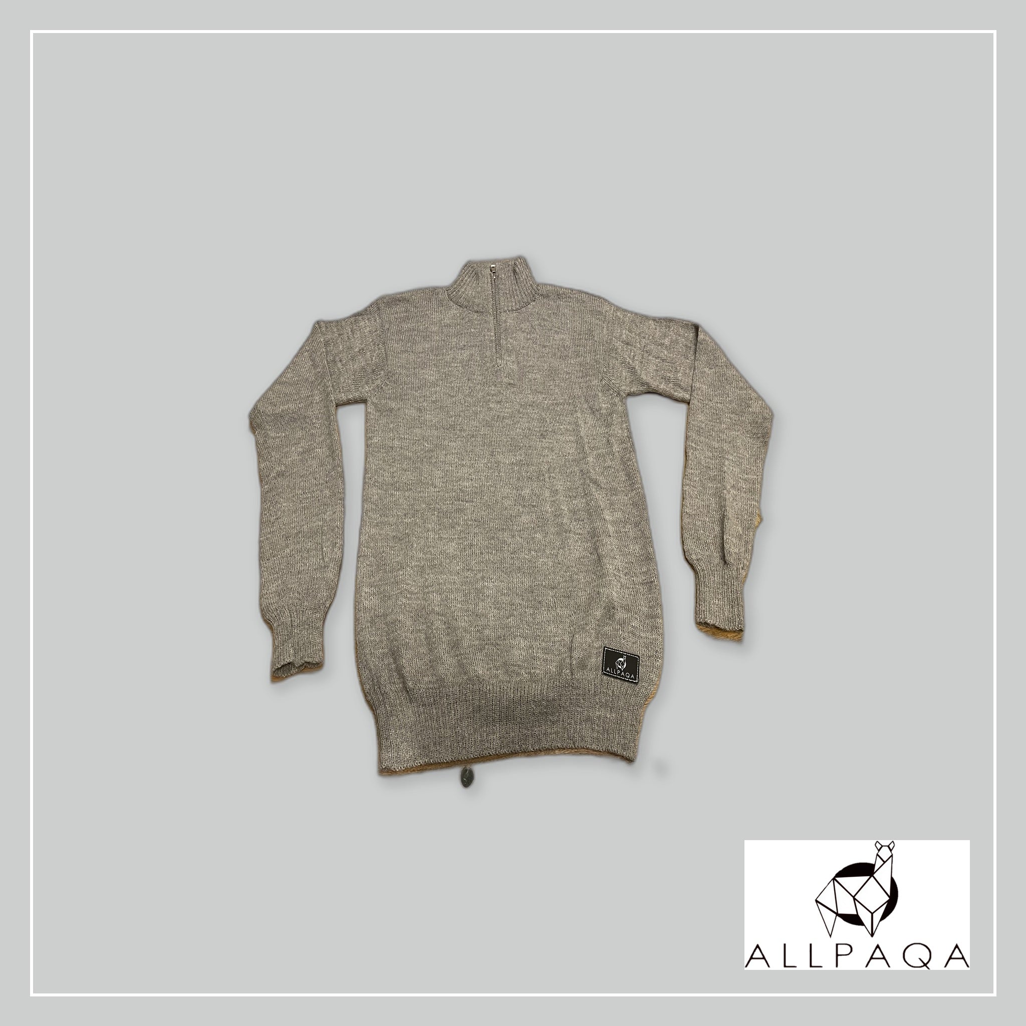 Plain jersey with short zip - Gray